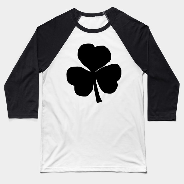 Shamrock Black for St Patricks Day Baseball T-Shirt by ellenhenryart